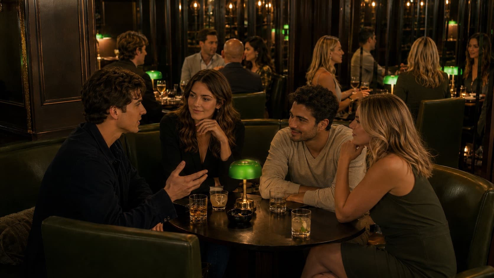 Edle Cocktails, gedimmtes Licht und entspannte Gespräche in einer schicken Bar